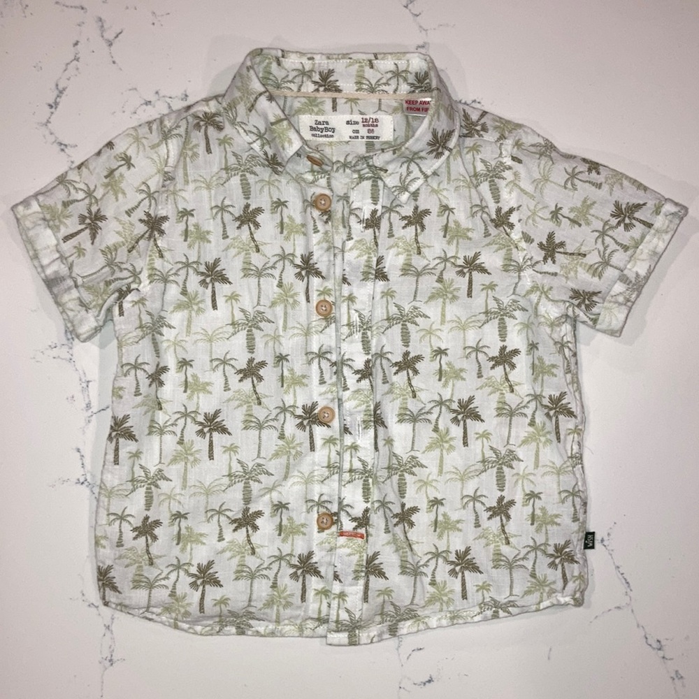 Zara button down linen top